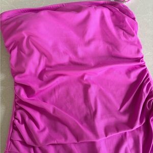 Shade & Shore Pink Women’s Ribbed One Piece High Leg Cheeky Target Size 16 New